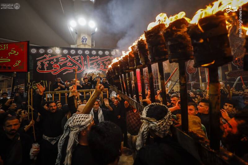 عکس/ آیین سنتی مشعل گردانی در نجف اشرف