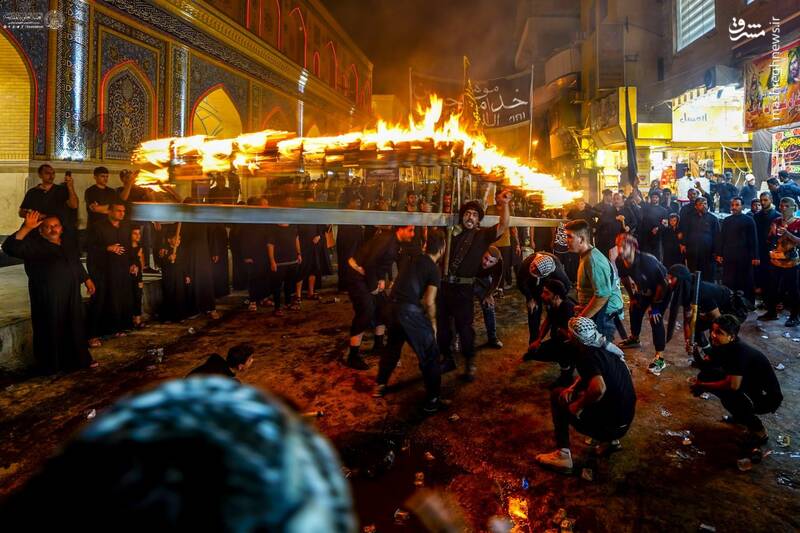 عکس/ آیین سنتی مشعل گردانی در نجف اشرف