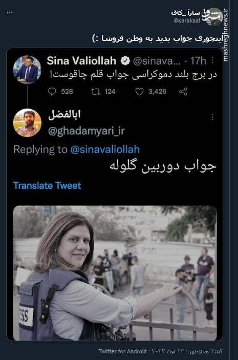 اینجوری جواب بدید به وطن فروشا +عکس