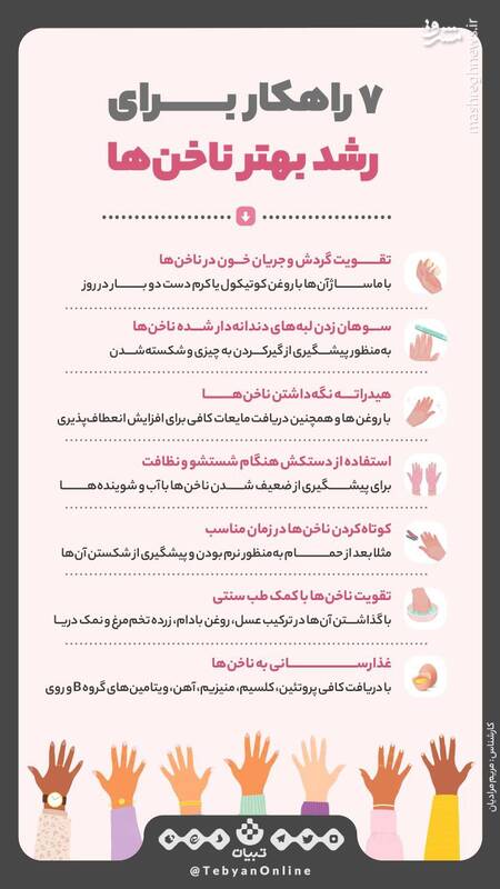 ۷ راهکار برای رشد بهتر ناخنها