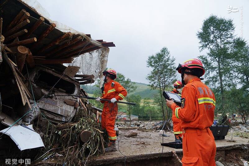 عکس/ ۲۳ کشته بر اثر سیل در غرب چین