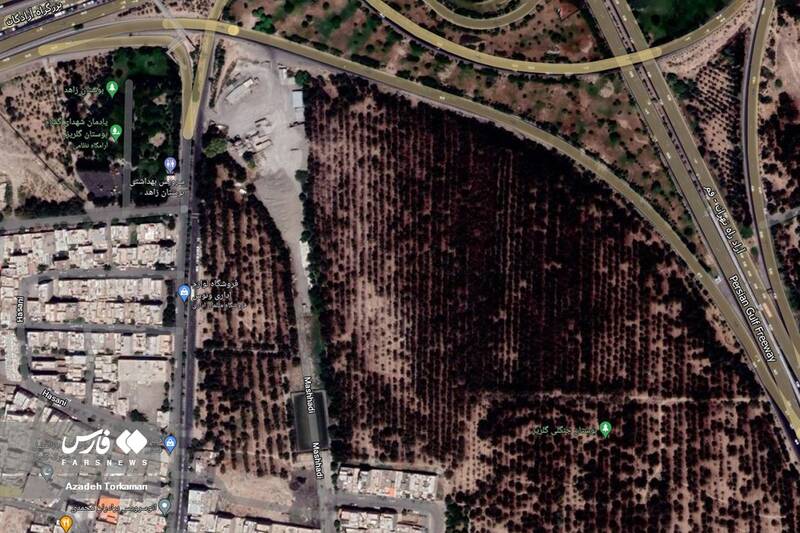 تصویر بوستان گلریز و شرکت سیمان- برگرفته از گوگل مپ