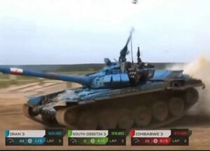 فیلم/ پرش تانک ایرانی در مسابقات بیاتلون تانک ۲۰۲۲