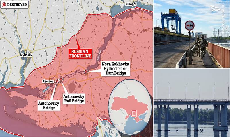 آخرین وضعیت ضد حمله ارتش اوکراین در استان خرسون/ قطع کامل جریان گاز روسیه از خط لوله نورد استریم۱/ سرنگونی چهاردهمین فروند از پهپادهای بیرقدار اوکراین +نقشه و تصاویر