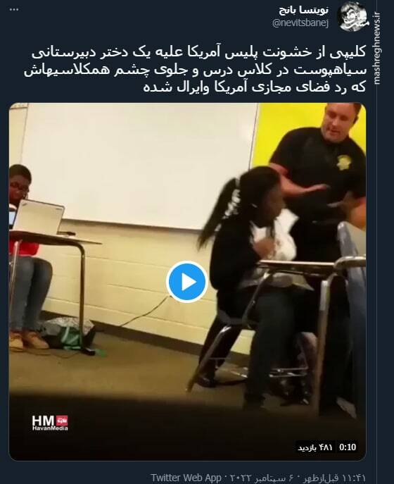 ضرب و شتم بیرحمانه دختر سیاهپوست توسط پلیس آمریکا+ فیلم