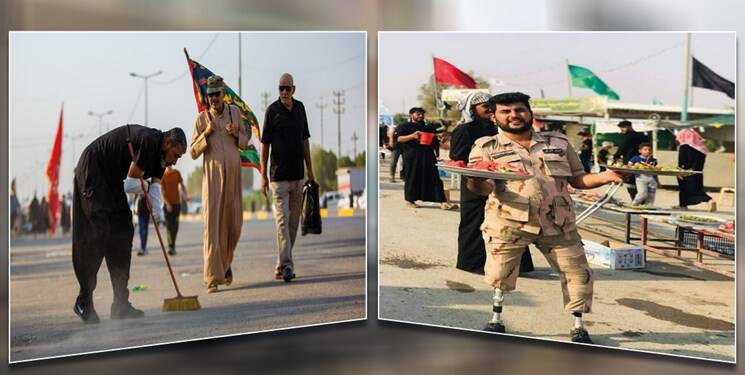 تصاویر بینظیری که فقط در راهپیمایی اربعین دیده میشود