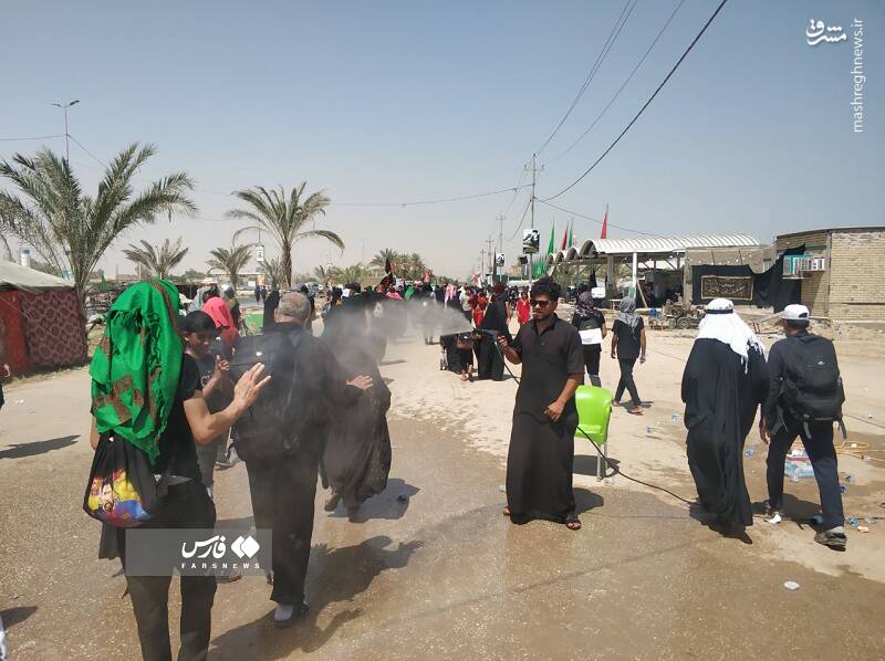 پذیرایی جانانه عراقیها از زائران ایرانی/ کمبودی در مسیر پیادهروی اربعین نیست +عکس