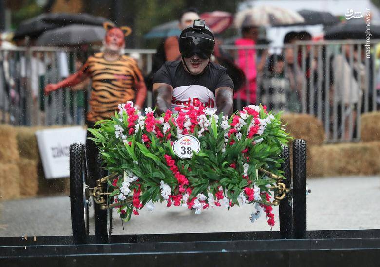 عکس/ مسابقات خودروهای دست ساز بدون موتور