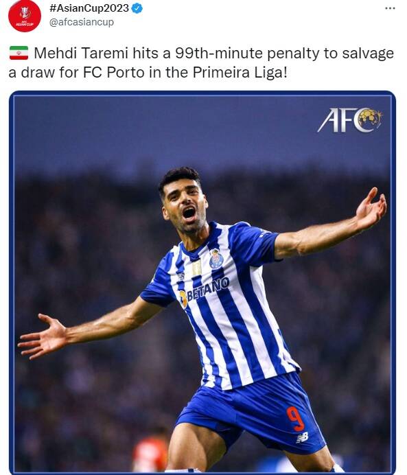 واکنش AFC به ناجی شدن طارمی برای پورتو +عکس