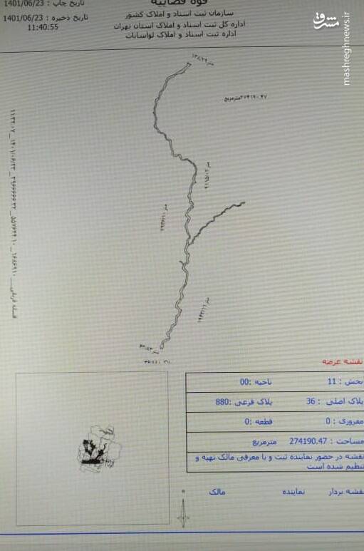 جزئیات صدور سند مالکیت بستر ۱۰ رودخانه استان تهران