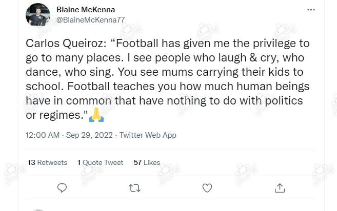 کیروش: فوتبال ربطی به سیاست ندارد