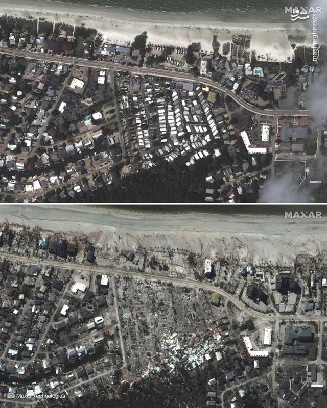 عکس/ فلوریدا قبل و بعد از طوفان