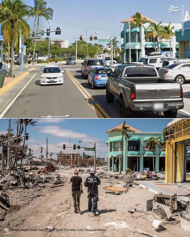 عکس/ فلوریدا قبل و بعد از طوفان