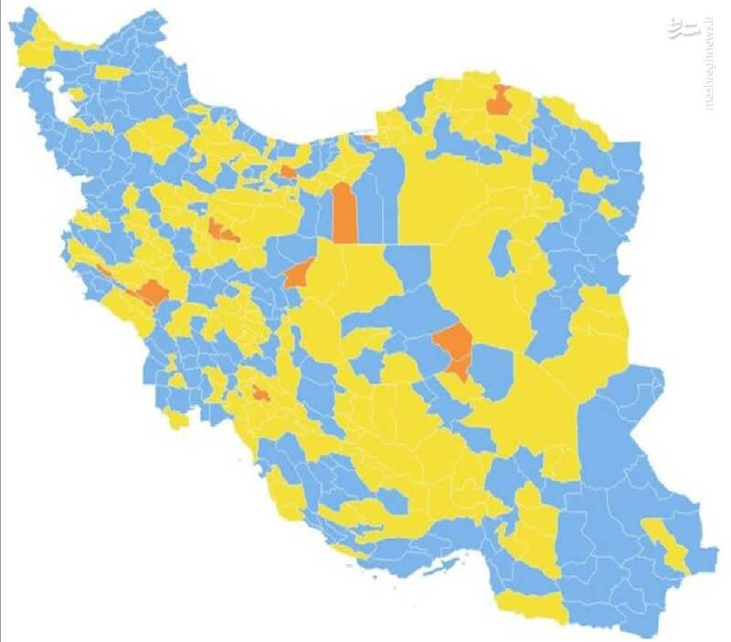 تعداد شهرهای آبی کرونایی افزایش یافت/ هیچ شهری قرمز نیست +نقشه