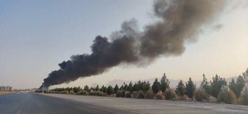 واژگونی و انفجار تانکر حمل بنزین در اتوبان شاهینشهر بدون تلفات جانی +عکس