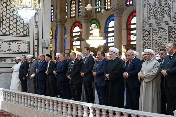 حضور بشار اسد در مراسم جشن میلاد پیامبر(ص) در دمشق