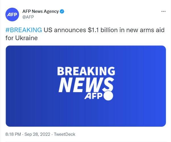 ارائه بسته جدید ۱.۱ میلیارد دلاری کمک نظامی آمریکا به اوکراین