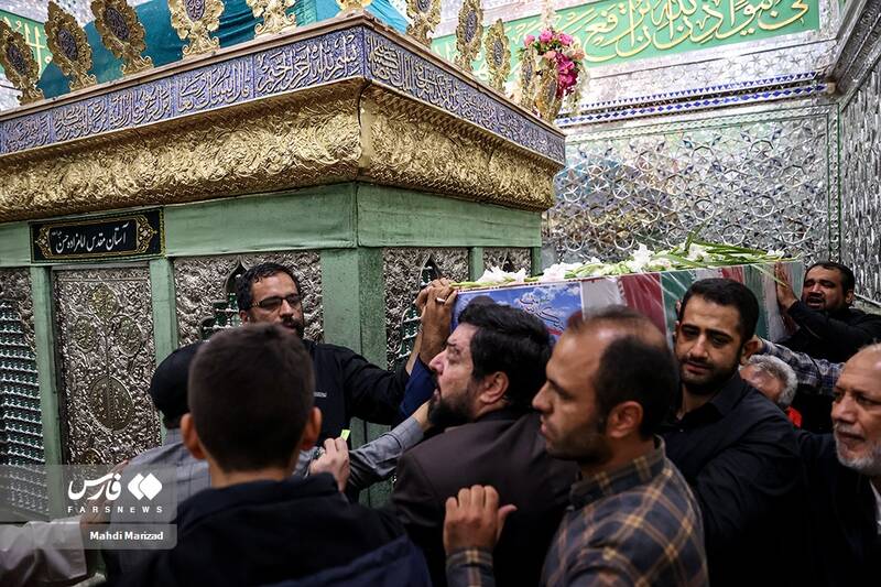 مراسم وداع با شهید مدافع امنیت سلمان امیراحمدی در امامزاده حسن(ع) تهران 