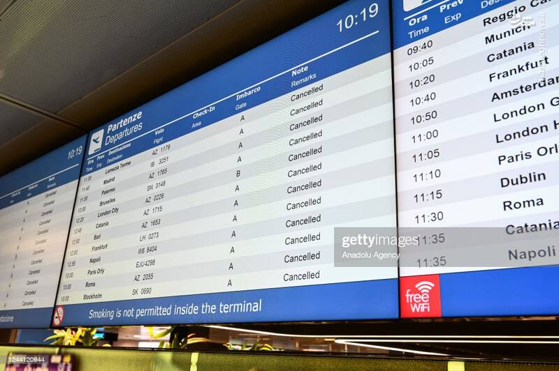 عکس/ سردرگمی مسافران در فرودگاه میلان