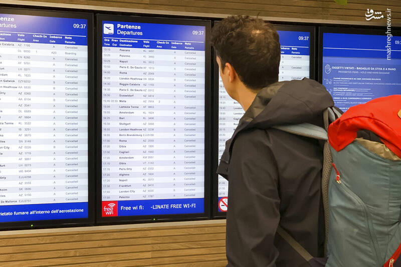 عکس/ سردرگمی مسافران در فرودگاه میلان