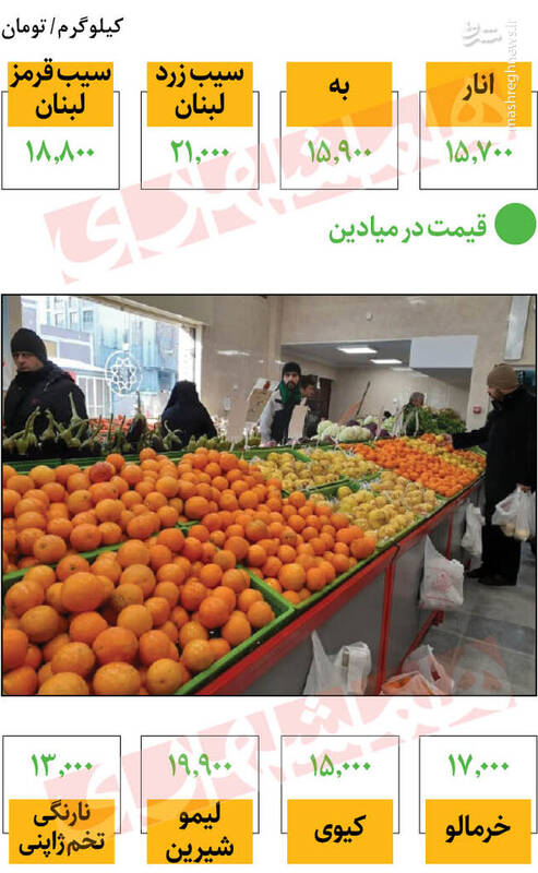 قیمت میوههای فصل در میادین تره بار +جدول