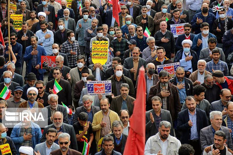 راهپیمایی مردم بجنورد در محکومیت جنایت تروریستی حرم شاهچراغ علیه‌السلام