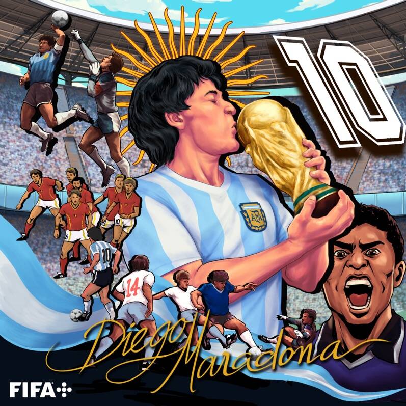طرح زیبای فیفا برای سالگرد تولد مارادونا +عکس