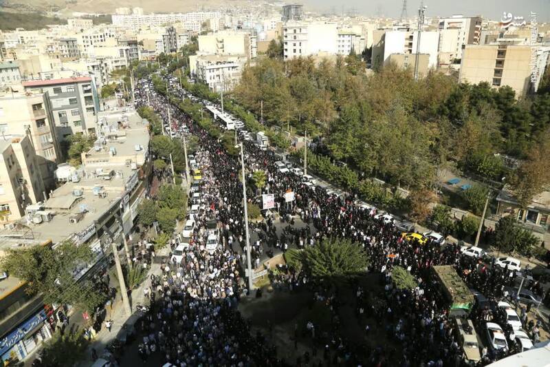 عکس هوایی از سیل جمعیت در مراسم تشییع شهید علیوردی