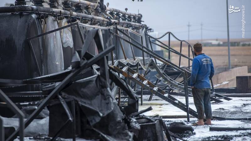 عکس/ آتش سوزی در پالایشگاه نفت اربیل