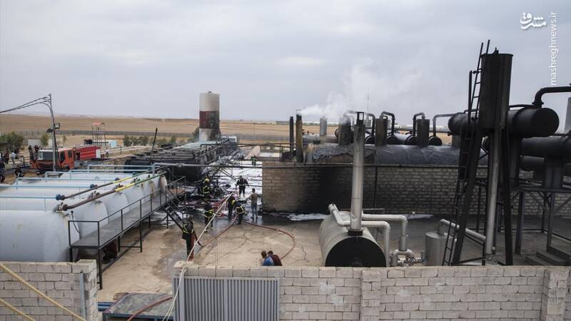 عکس/ آتش سوزی در پالایشگاه نفت اربیل