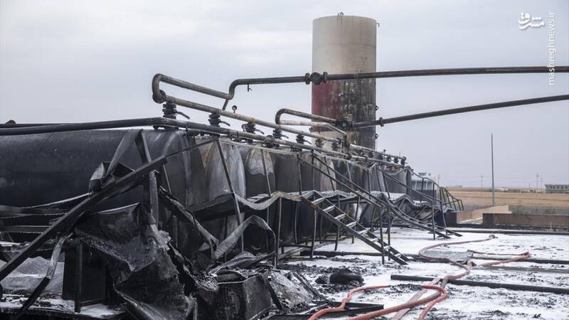عکس/ آتش سوزی در پالایشگاه نفت اربیل