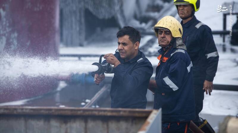 عکس/ آتش سوزی در پالایشگاه نفت اربیل