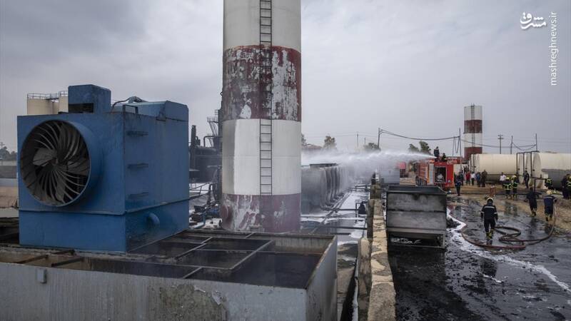عکس/ آتش سوزی در پالایشگاه نفت اربیل