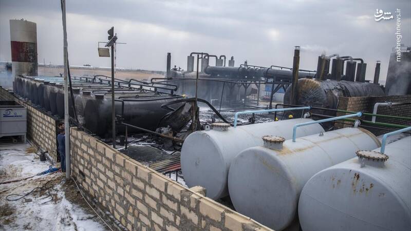 عکس/ آتش سوزی در پالایشگاه نفت اربیل
