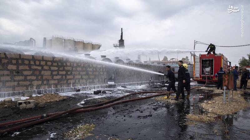 عکس/ آتش سوزی در پالایشگاه نفت اربیل