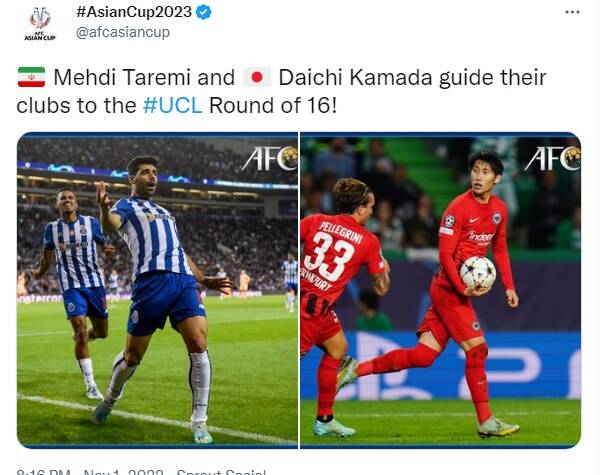 تمجید AFC از طارمی بعد از درخشش در لیگ قهرمانان