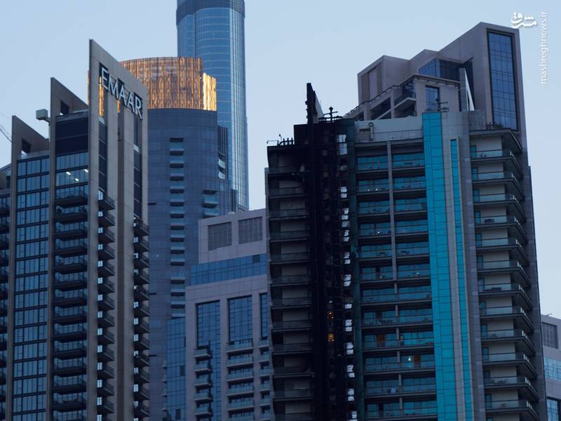 عکس/ آتشسوزی گسترده در برج مسکونی دبی