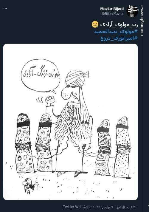 زن، مولوی، آزادی+ کاریکاتور