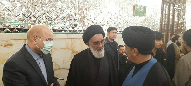 عکس/ حضور قالییاف در مراسم تشییع حجت الاسلام طباطبایی