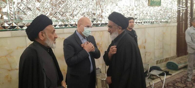 عکس/ حضور قالییاف در مراسم تشییع حجت الاسلام طباطبایی