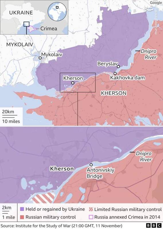 بررسی دلایل عقب نشینی ارتش روسیه از شهر خرسون/ بسته تسلیحاتی ۴۰۰ میلیون دلاری امریکا برای ارتش اوکراین +نقشه و تصاویر