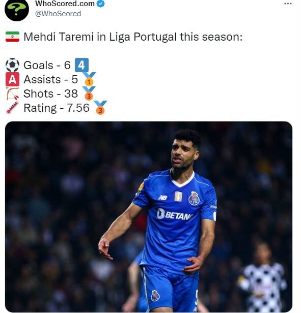 رونمایی از جایگاه ویژه طارمی در پرتغال +عکس