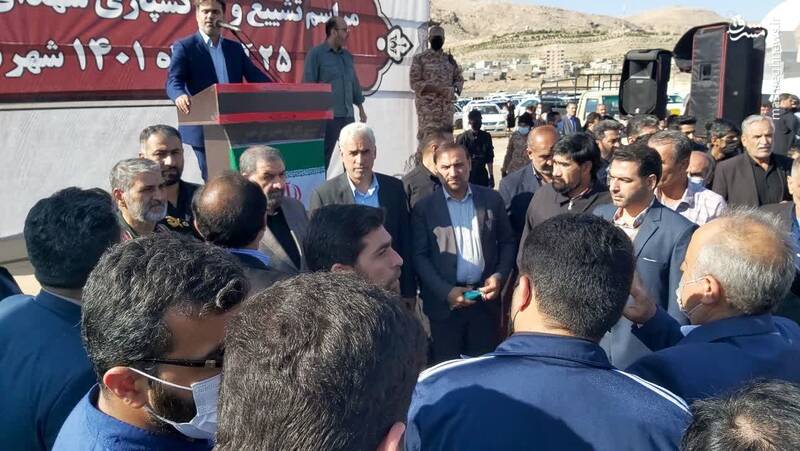 تشییع پیکر شهدای حادثه تروریستی ایذه + فیلم