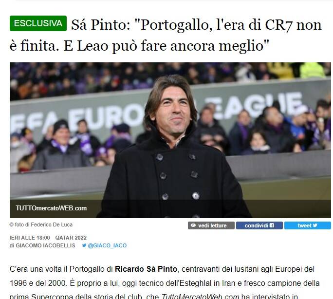 نظر جالب ساپینتو درباره رونالدو و چالش با استقلال