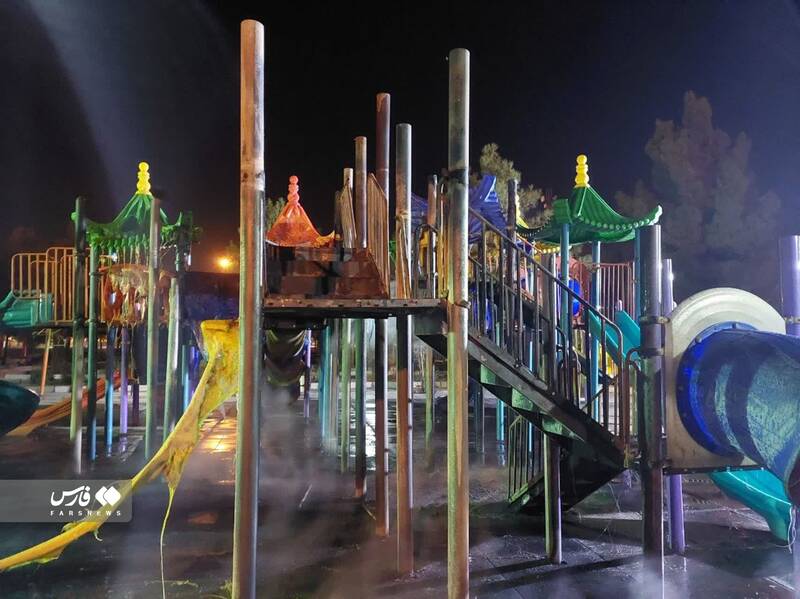 آتشسوزی در پارک ملت سرخه +عکس