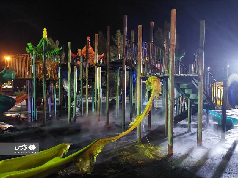 آتشسوزی در پارک ملت سرخه +عکس