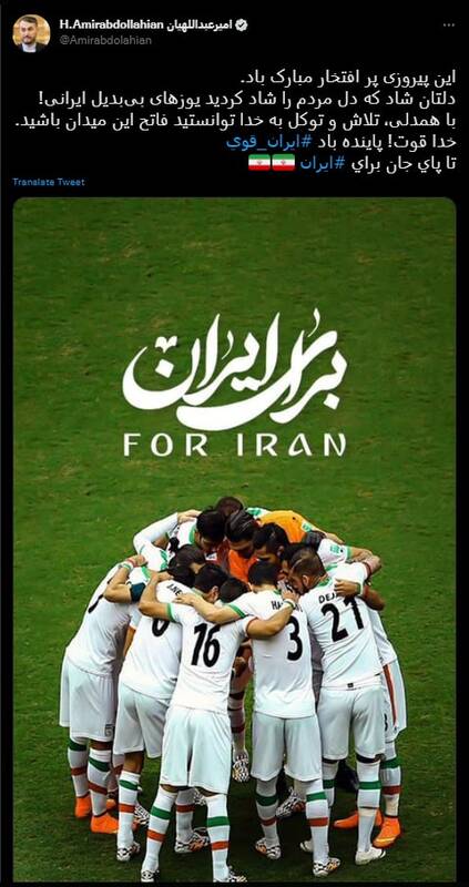 امیرعبداللهیان: دلتان شاد که دل مردم را شاد کردید یوزهای بیبدیل ایرانی