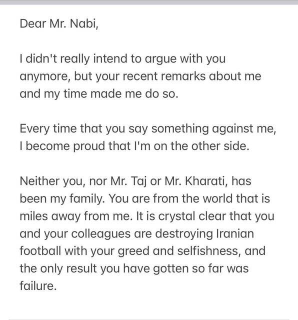 پست جنجالی اسکوچیچ علیه تاج و نبی که حذف شد 3