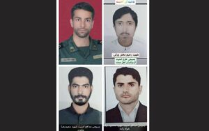 پیکرهای ۴ شهید مدافع امنیت سپاه در سراوان