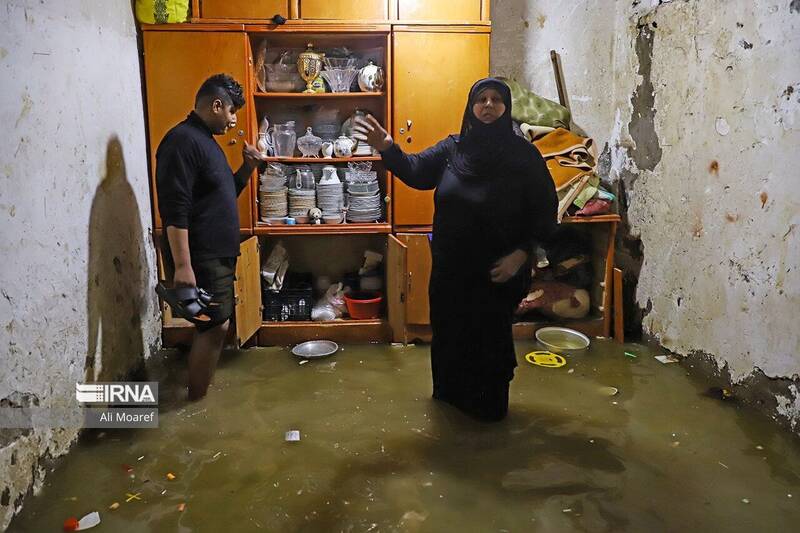 تصاویری وحشتناک از آبگرفتگی خیابانهای اهواز